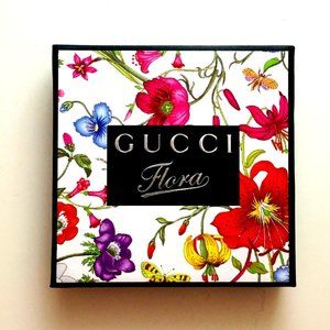 NEW Rare Authentic GUCCI Flora Silver Compact Makeup Mirror wh Pouch +Box SEALED